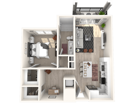 A10 floor plan of a 1 bedroom apartment at Altis Grand Suncoast, Florida